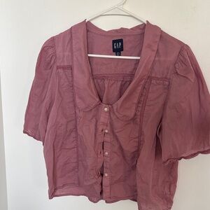 GAP Women's Mauve Blouse with Button Detail